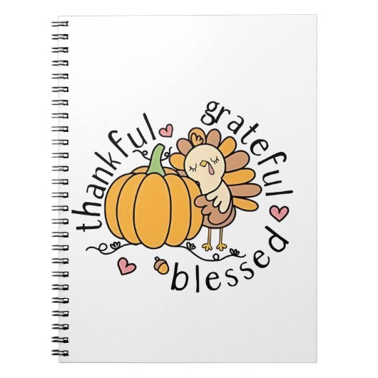 Carnet Réflexion Grateful Blessé Thanksgiving drôle (Devant)