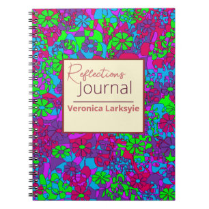 Carnet Réflexions Abstraites florales multicolores