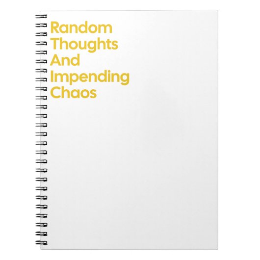 Carnet Réflexions aléatoires et chaos imminent (Devant)