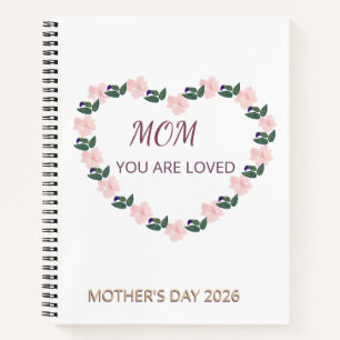 Carnet Réflexions de cœur de pivoine pour Maman