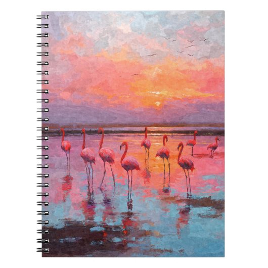 Carnet Réflexions sur le coucher de soleil Flamant (Devant)