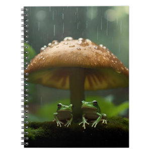 Carnet Refuge Rainy Day : Frogs Shelter Sous Champignons