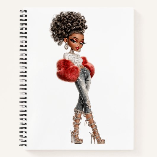 Carnet Regal Red Glam Girl Spiral Notebook (Devant)