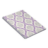 Carnet régal violet gris et crème damassé (Côté Droit)