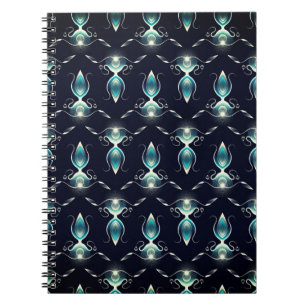 Carnet Regard élégant de pierres bleues avec lumière écla