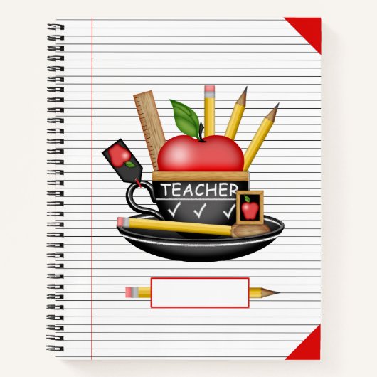 Carnet Règles de l'enseignant Apple Teacup Grande (Devant)