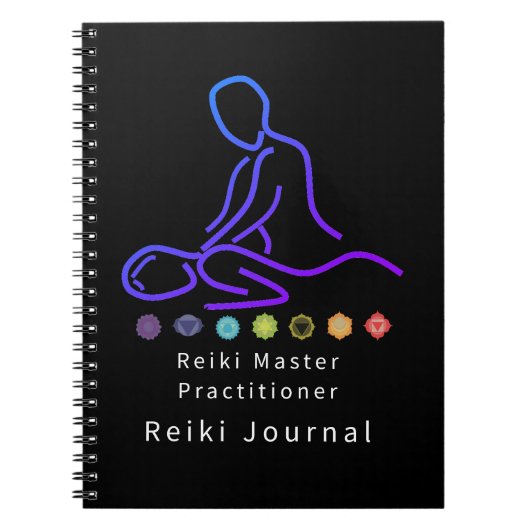 Carnet Reiki Master Praticien Outline Noir (Devant)