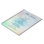 Carnet Reiki Principes scintillant Lotus design (Côté gauche)