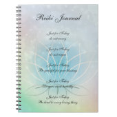 Carnet Reiki Principes scintillant Lotus design (Devant)