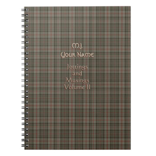 Carnet Reine d'Angleterre Royal Balmoral Plaid et initial (Devant)