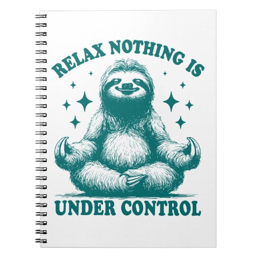Carnet Relax Rien N'Est Sous Contrôle Sloth Yoga (Devant)