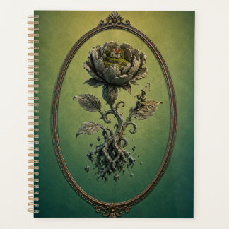 Carnet relié toile Pivoine surréaliste Jardin secr