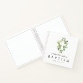 Carnet Religieux Croix Vert Baptême Botanique Invité (Intérieur)