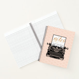 Carnet Remarques : Machine à écrire vintage en bois d'