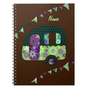 Carnet Remorque rétro Shabbychic, camping-car, caravane
