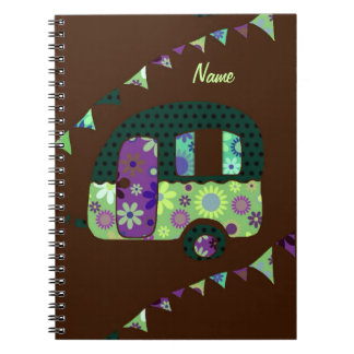 Carnet Remorque rétro Shabbychic, camping-car, caravane