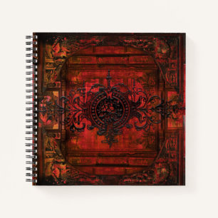 Carnet Renaissance gothique Rouge Faux Cuir Ancien Tome