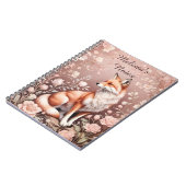 Carnet Renard Avec Flore Rose Dreamy - Nom Personnalisé (Côté gauche)