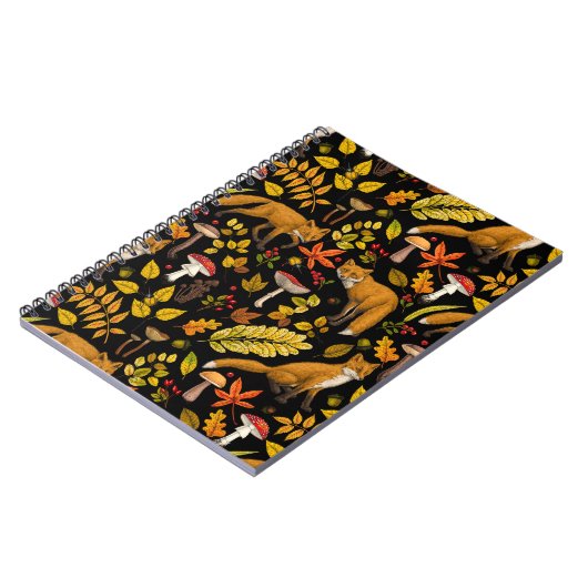 Carnet Renard d'automne sur noir (Côté gauche)