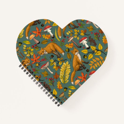 Carnet Renard d'automne sur pin vert (Devant)