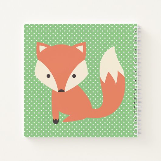 Carnet Renard dormant mignon et points (Dos)