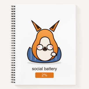 Carnet Renard Introverti Drôle Batterie Sociale 2 Pour Ce