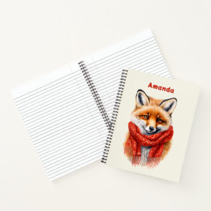Carnet Renard mignon dans une image d'automne avec une éc