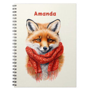 Carnet Renard mignon dans une image d'automne avec une éc