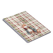 Carnet Renard rayures vert rouge crème (Côté Droit)