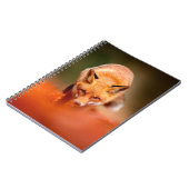 Carnet Renard rouge courant sur les feuilles d'automne or (Côté gauche)