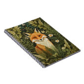 Carnet Renard Rouge Élégant Et Feuillage Vert (Côté Droit)
