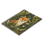 Carnet Renard Rouge Élégant Et Feuillage Vert (Côté gauche)