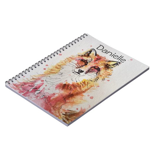 Carnet Renard rouge renard mignon Filles nom Notebook (Côté gauche)