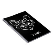 Carnet Renard tribal noir et blanc (Côté Droit)