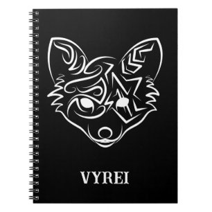 Carnet Renard tribal noir et blanc