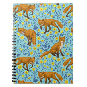 Carnet Renards et papillons sur le bleu de la piscine