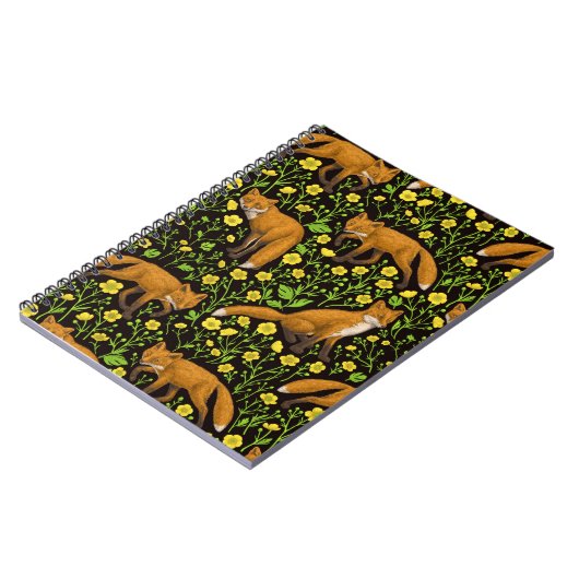 Carnet Renards et papillons sur le noir (Côté gauche)