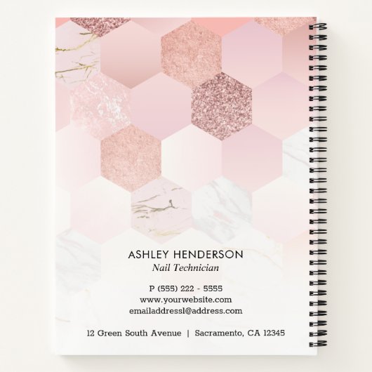 Carnet Rendez-vous rose Gold Nails (Dos)