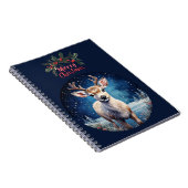Carnet Renne avec couronne de Noël joyeux (Côté Droit)