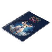 Carnet Renne avec couronne de Noël joyeux (Côté gauche)