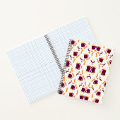 Carnet Repeating pattern of cheerful purple mugs (Intérieur)