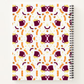Carnet Repeating pattern of cheerful purple mugs (Dos)