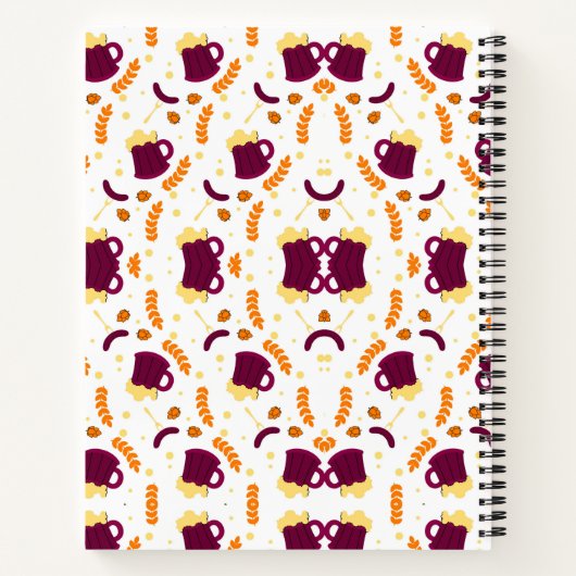 Carnet Repeating pattern of cheerful purple mugs (Dos)