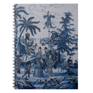 Carnet Repro Chinoiserie Delft Carrelage bleu et blanc