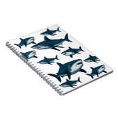 Carnet Requin blanc bleu élégant (Côté Droit)