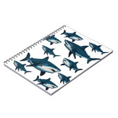 Carnet Requin blanc bleu élégant (Côté gauche)