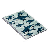 Carnet Requin bleu blanc élégant (Côté Droit)