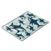 Carnet Requin bleu blanc élégant (Côté gauche)