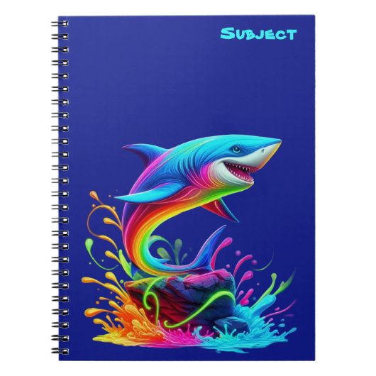 Carnet Requin Coloré Splash (Devant)