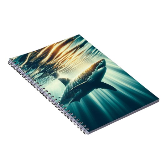 Carnet Requin dans la mer bleue profonde & soleil (Côté Droit)